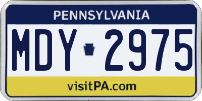 PA license plate MDY2975