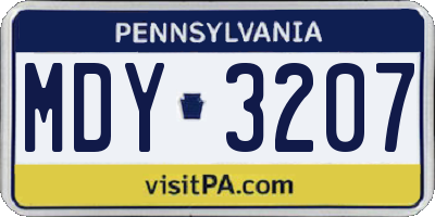 PA license plate MDY3207