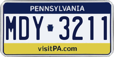 PA license plate MDY3211