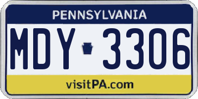 PA license plate MDY3306
