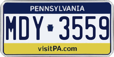 PA license plate MDY3559