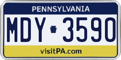 PA license plate MDY3590