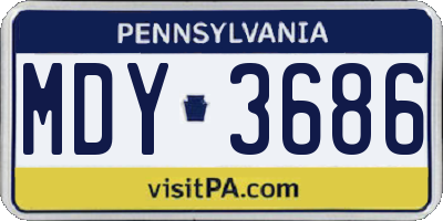 PA license plate MDY3686