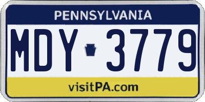 PA license plate MDY3779