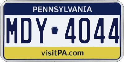 PA license plate MDY4044