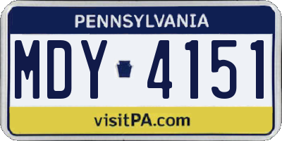 PA license plate MDY4151