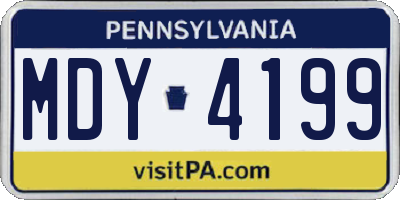 PA license plate MDY4199