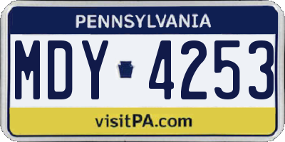 PA license plate MDY4253