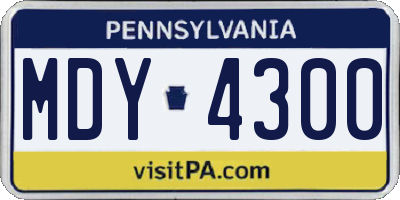 PA license plate MDY4300