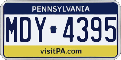 PA license plate MDY4395