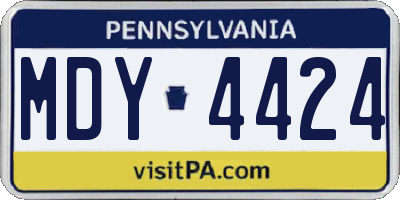 PA license plate MDY4424