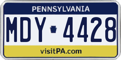 PA license plate MDY4428