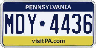 PA license plate MDY4436