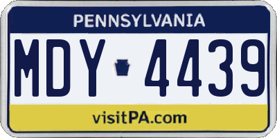 PA license plate MDY4439