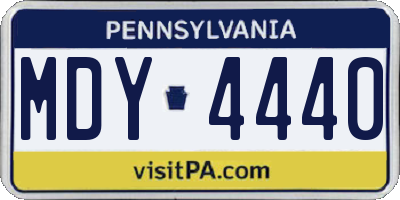 PA license plate MDY4440