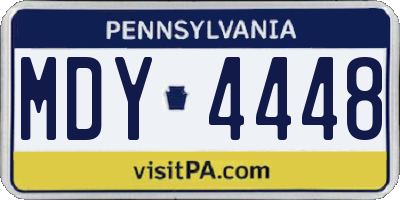 PA license plate MDY4448