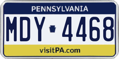 PA license plate MDY4468
