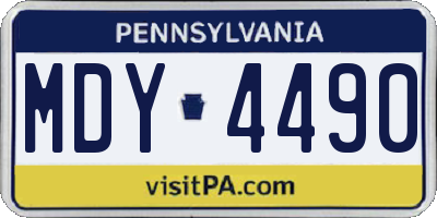PA license plate MDY4490