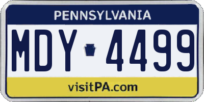 PA license plate MDY4499