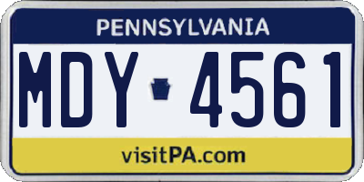 PA license plate MDY4561