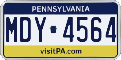 PA license plate MDY4564