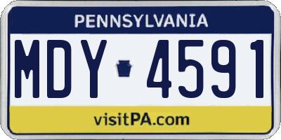 PA license plate MDY4591