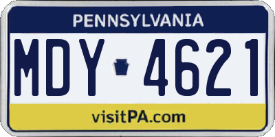 PA license plate MDY4621