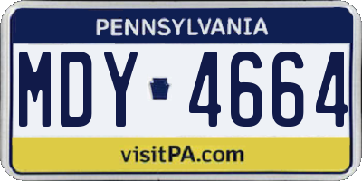 PA license plate MDY4664