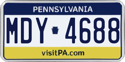 PA license plate MDY4688