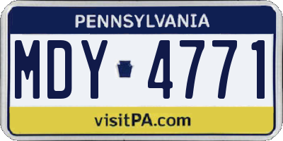 PA license plate MDY4771