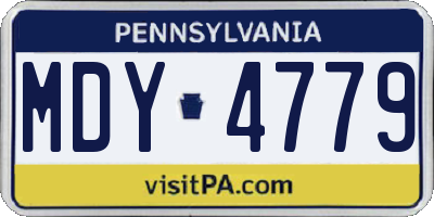 PA license plate MDY4779