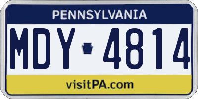 PA license plate MDY4814