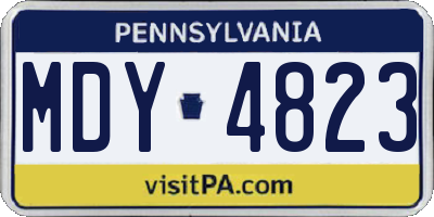 PA license plate MDY4823