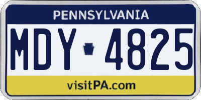PA license plate MDY4825