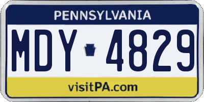 PA license plate MDY4829