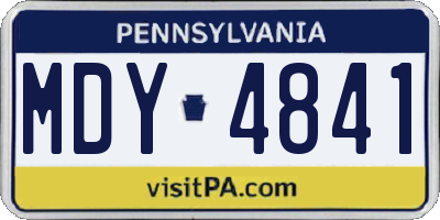 PA license plate MDY4841