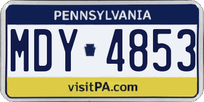 PA license plate MDY4853