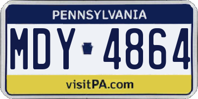 PA license plate MDY4864
