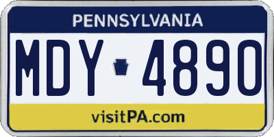 PA license plate MDY4890