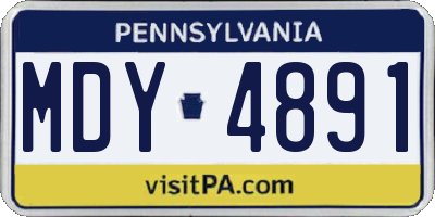 PA license plate MDY4891