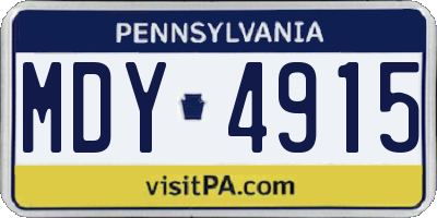 PA license plate MDY4915
