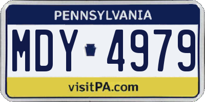 PA license plate MDY4979