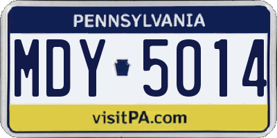 PA license plate MDY5014