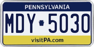 PA license plate MDY5030