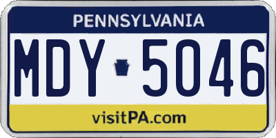 PA license plate MDY5046