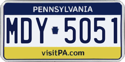 PA license plate MDY5051