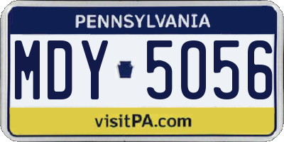 PA license plate MDY5056