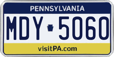 PA license plate MDY5060