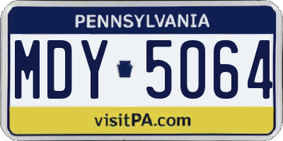 PA license plate MDY5064