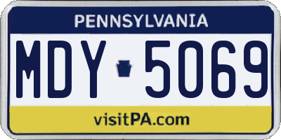 PA license plate MDY5069